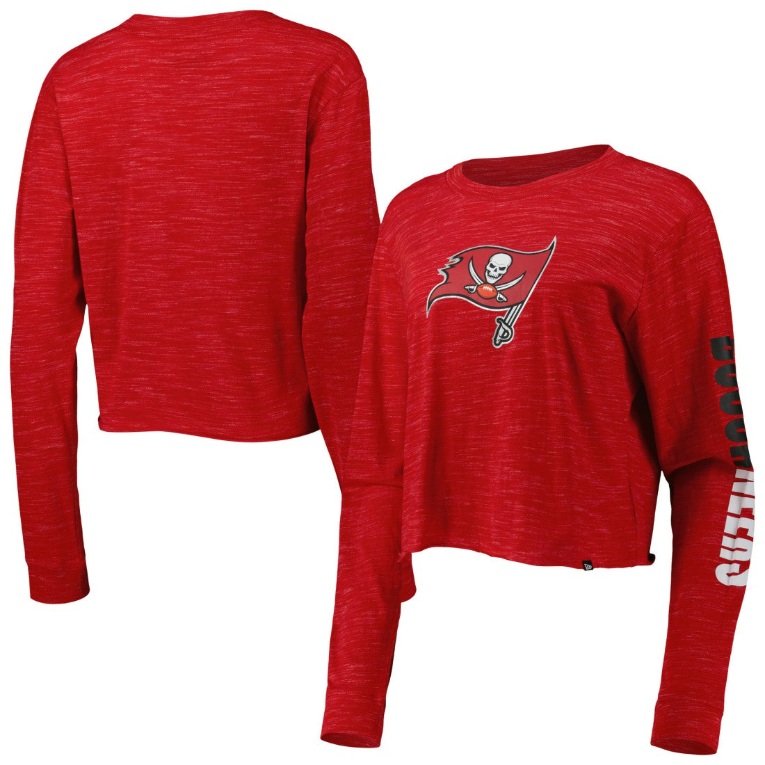Tampa Bay Buccaneers New Era Women's Crop Long Sleeve T-Shirt - Red cheap