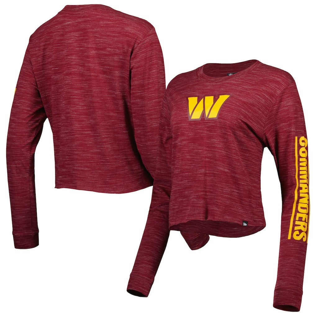Washington Commanders New Era Women's Crop Long Sleeve T-Shirt - Burgundy online