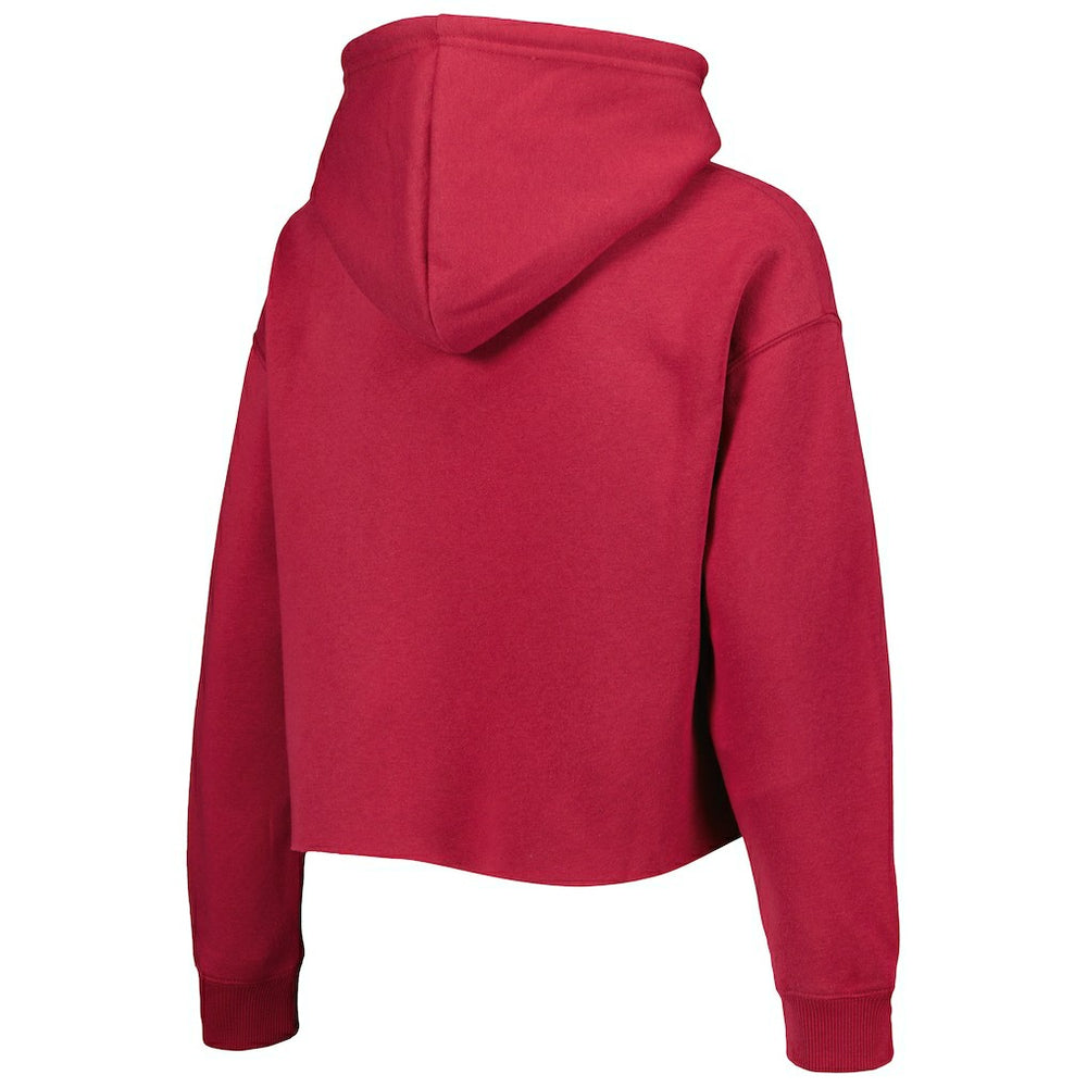 Arizona Cardinals Cuce Women's Crystal Logo Cropped Pullover Hoodie - Cardinal cheap