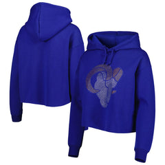 Los Angeles Rams Cuce Women's Crystal Logo Cropped Pullover Hoodie - Royal outlet