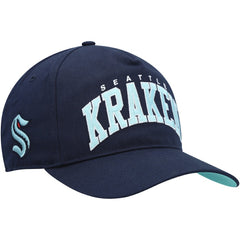 Seattle Kraken '47 Block Arch Hitch Snapback Hat Deep Sea Blue
