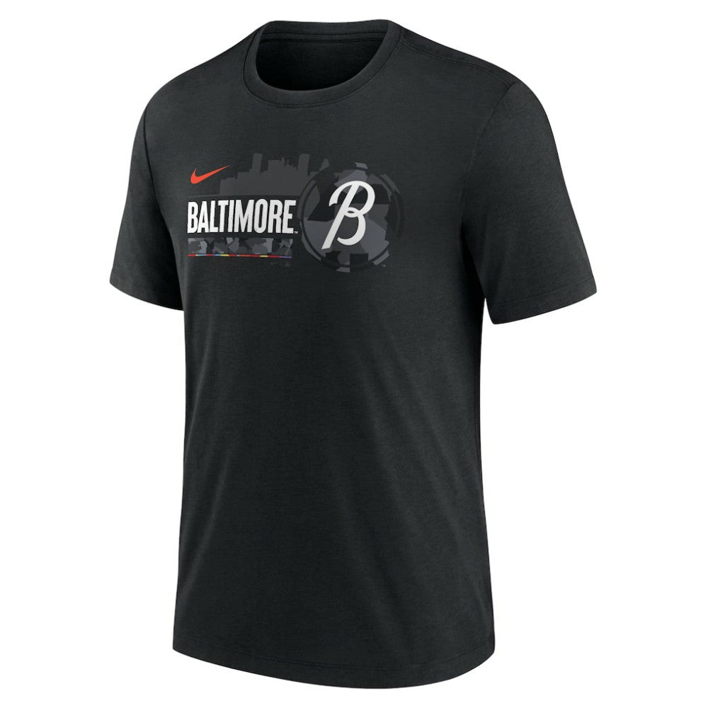 Baltimore Orioles City Connect Tri-Blend T-Shirt - Black | Nike