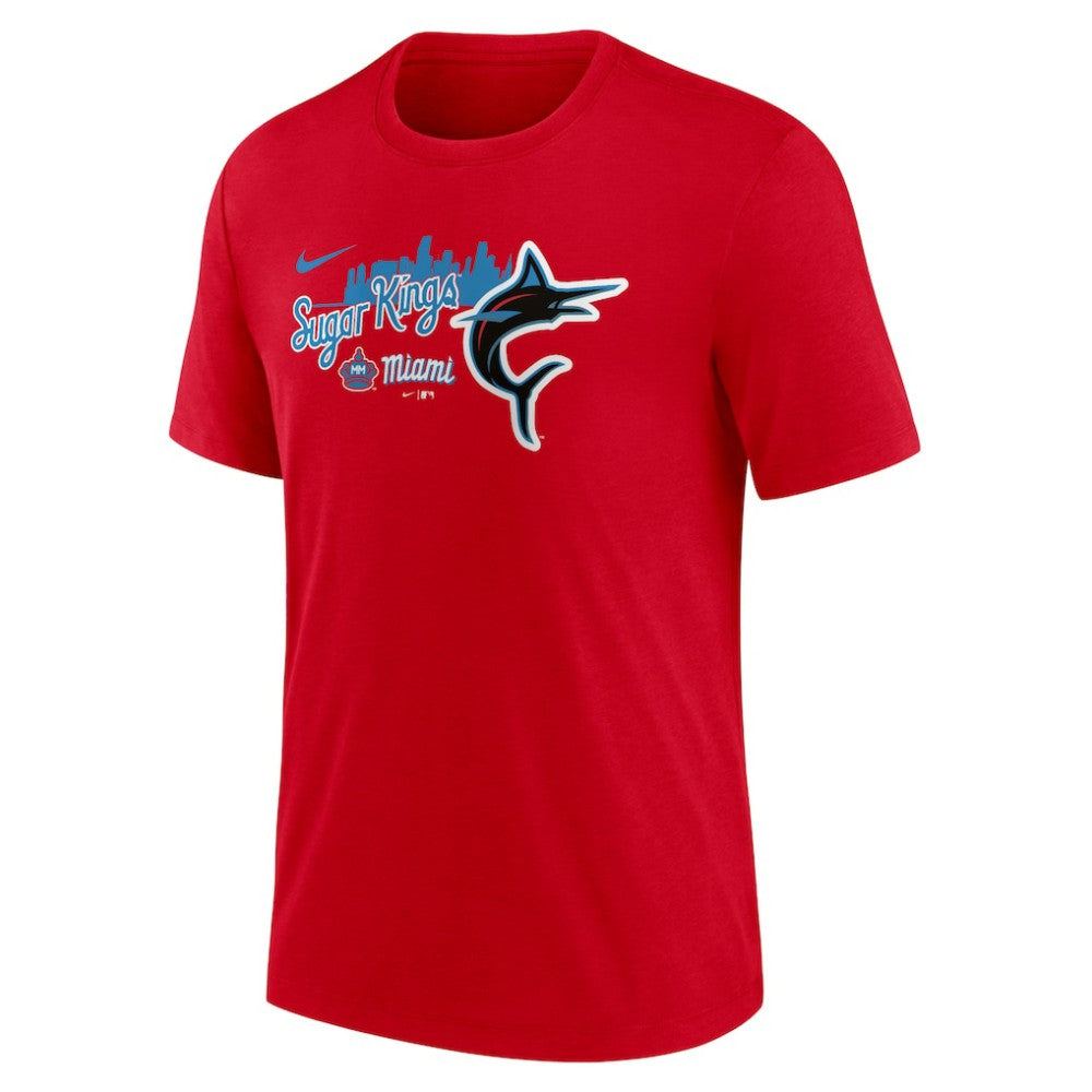 Miami Marlins City Connect Tri-Blend T-Shirt - Red | Nike