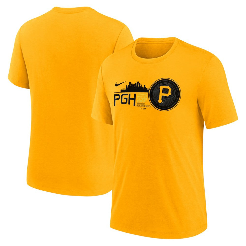 Pittsburgh Pirates City Connect Tri-Blend T-Shirt - Gold | Nike