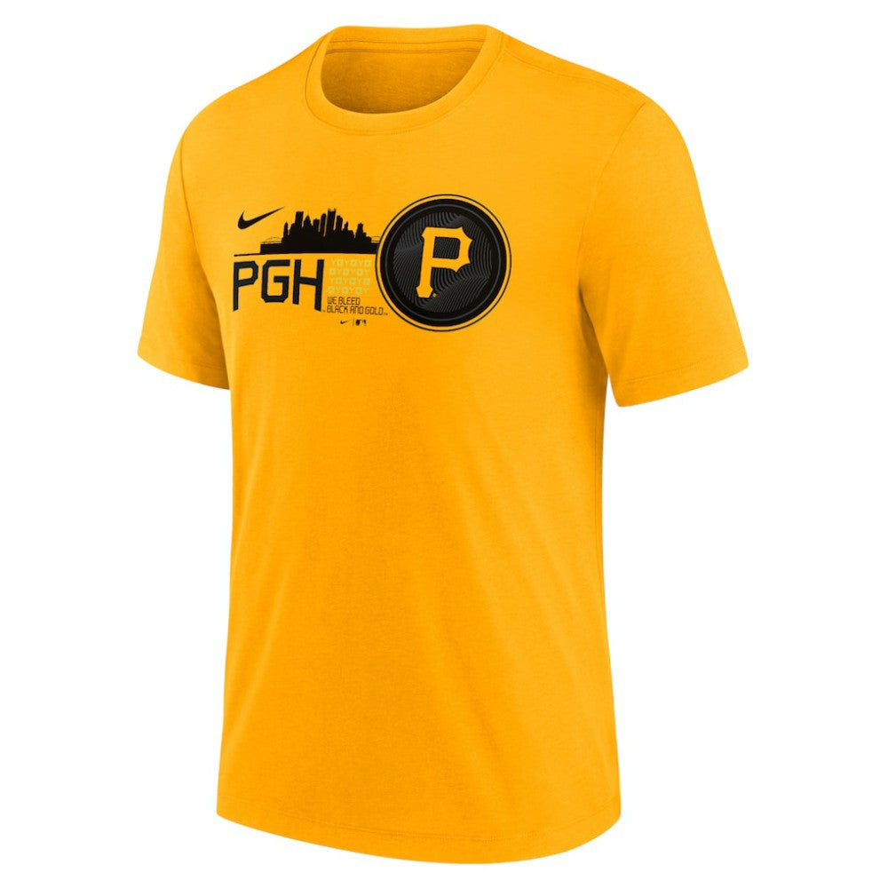 Pittsburgh Pirates City Connect Tri-Blend T-Shirt - Gold | Nike