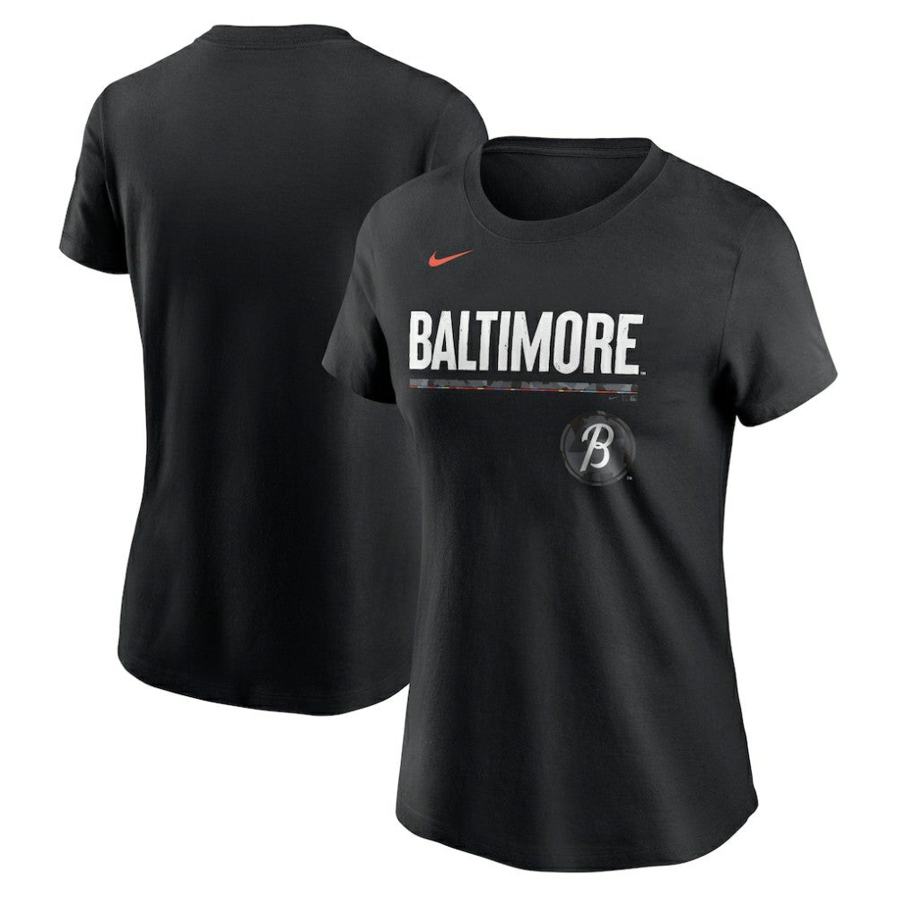 Baltimore Orioles Women's City Connect Wordmark T-Shirt - Black | Nike
