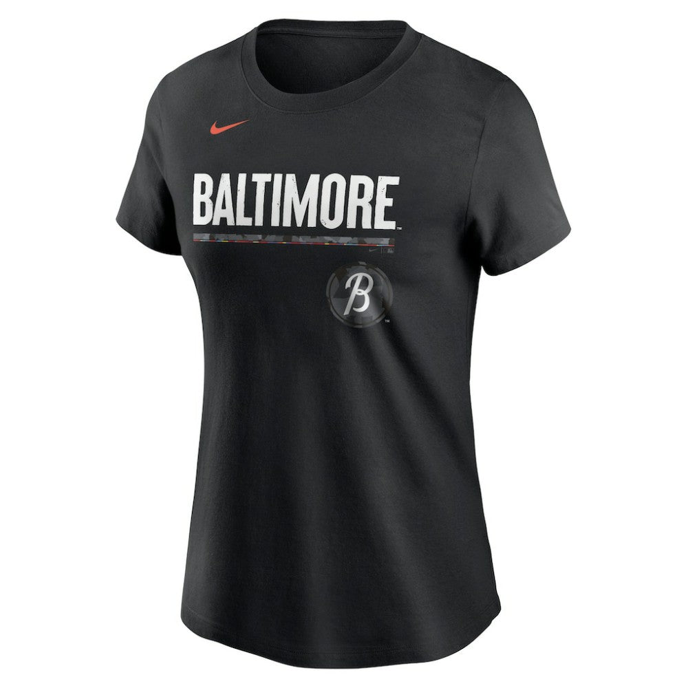 Baltimore Orioles Women's City Connect Wordmark T-Shirt - Black | Nike