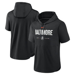 Baltimore Orioles City Connect Short Sleeve Pullover Hoodie - Black | Nike