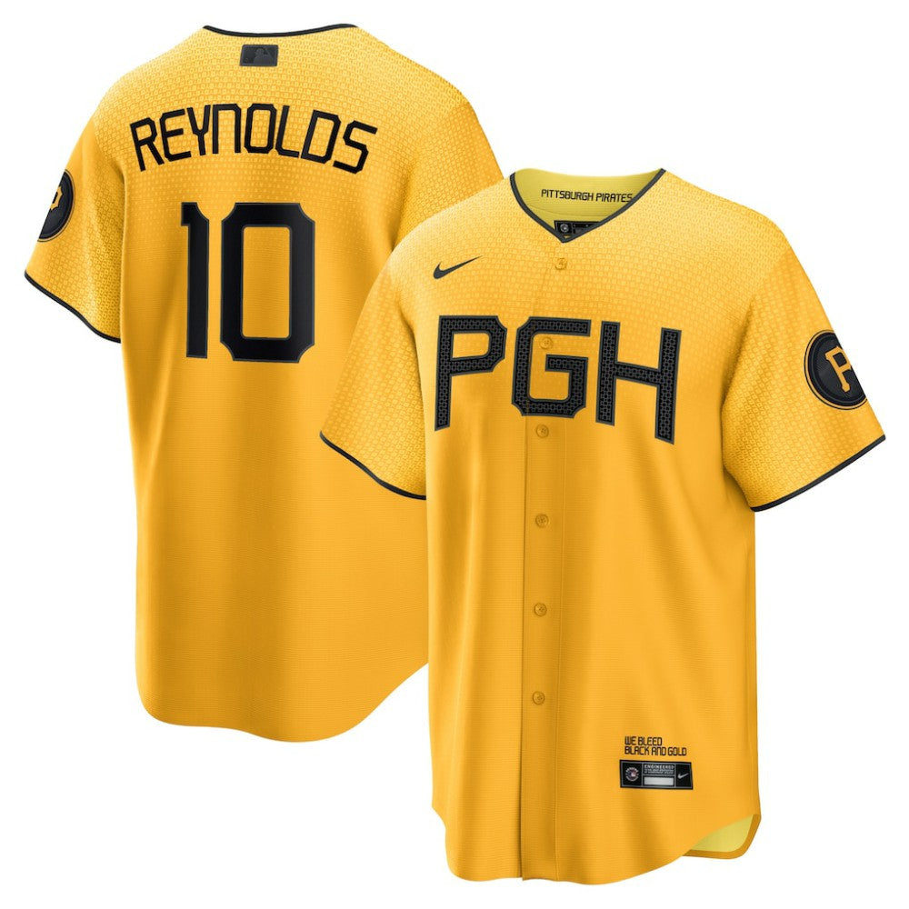 Bryan Reynolds Pittsburgh Pirates City Connect Replica Player Jersey - Gold | Nike
