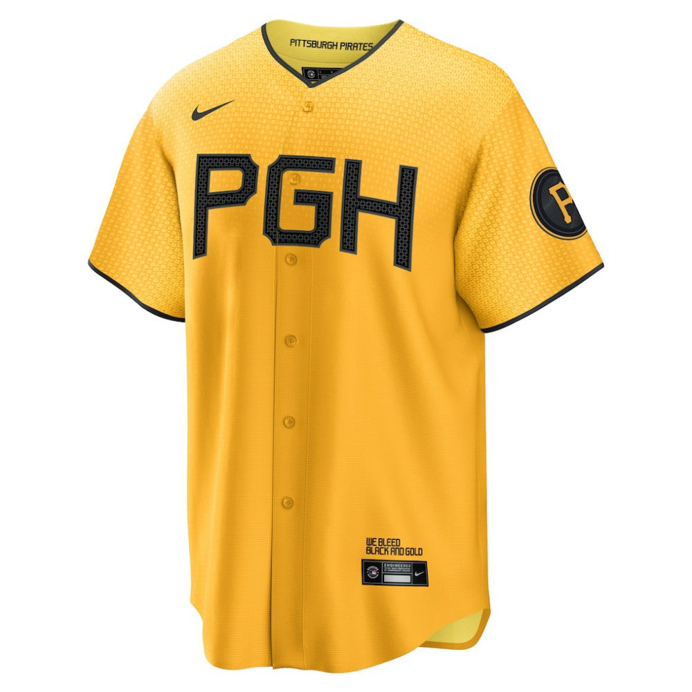 Bryan Reynolds Pittsburgh Pirates City Connect Replica Player Jersey - Gold | Nike