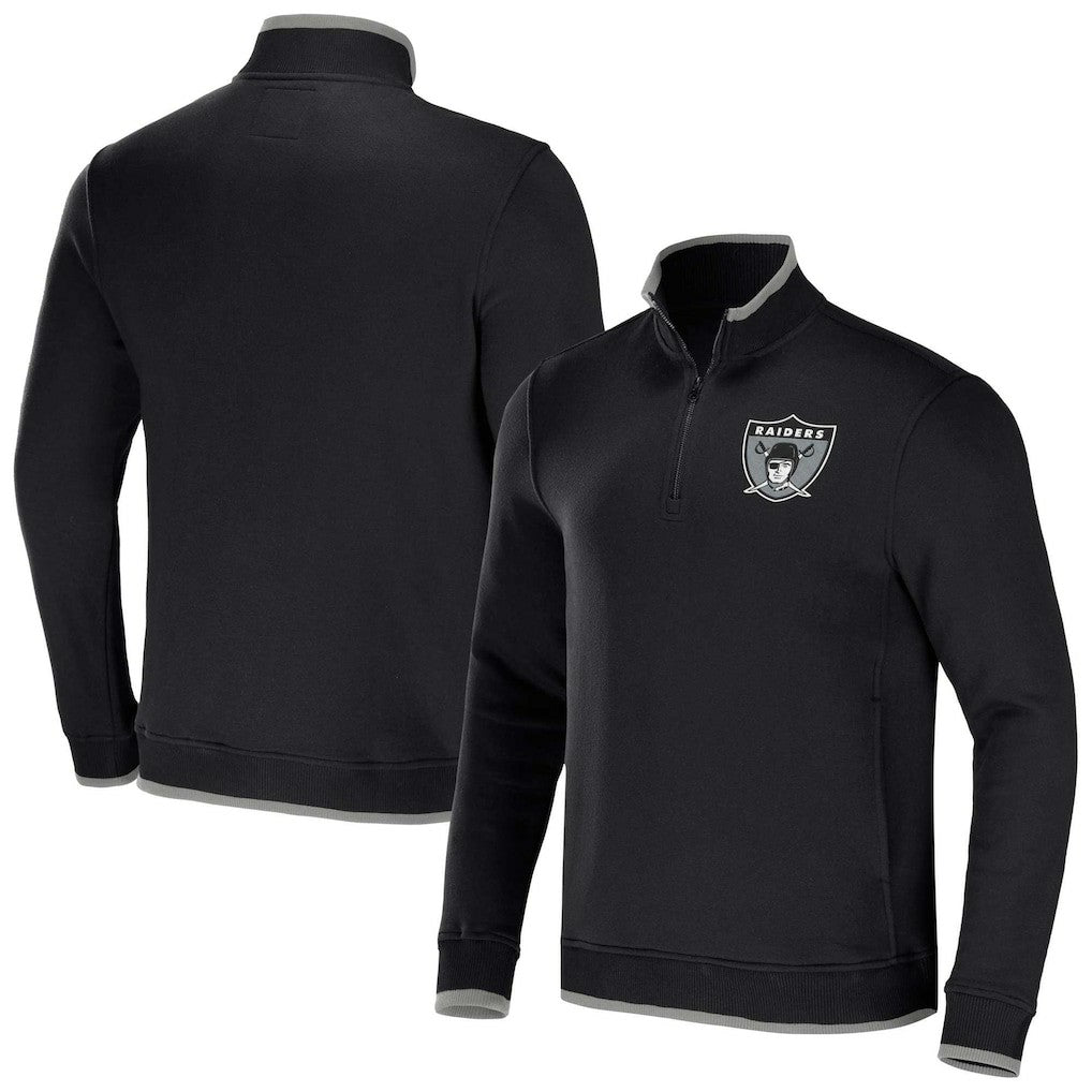 Las Vegas Raiders NFL x Darius Rucker Collection Logo Quarter-Zip Top - Black discount