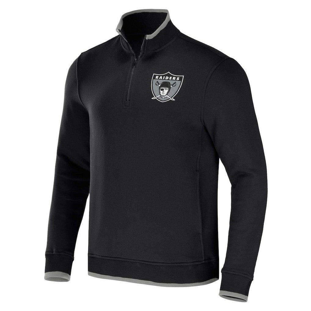 Las Vegas Raiders NFL x Darius Rucker Collection Logo Quarter-Zip Top - Black discount