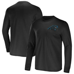 Carolina Panthers NFL x Darius Rucker Collection Team Long Sleeve Pocket T-Shirt - Black discount