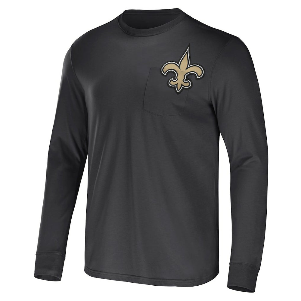 New Orleans Saints NFL x Darius Rucker Collection Team Long Sleeve Pocket T-Shirt - Black cheap