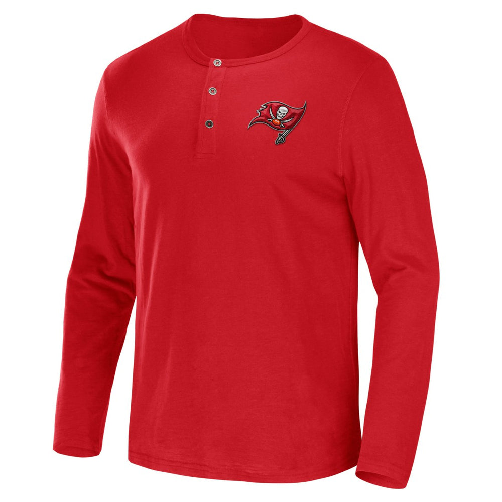 Tampa Bay Buccaneers NFL x Darius Rucker Collection Slub Jersey Henley Long Sleeve T-Shirt - Red on sale