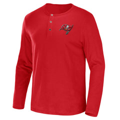 Tampa Bay Buccaneers NFL x Darius Rucker Collection Slub Jersey Henley Long Sleeve T-Shirt - Red on sale