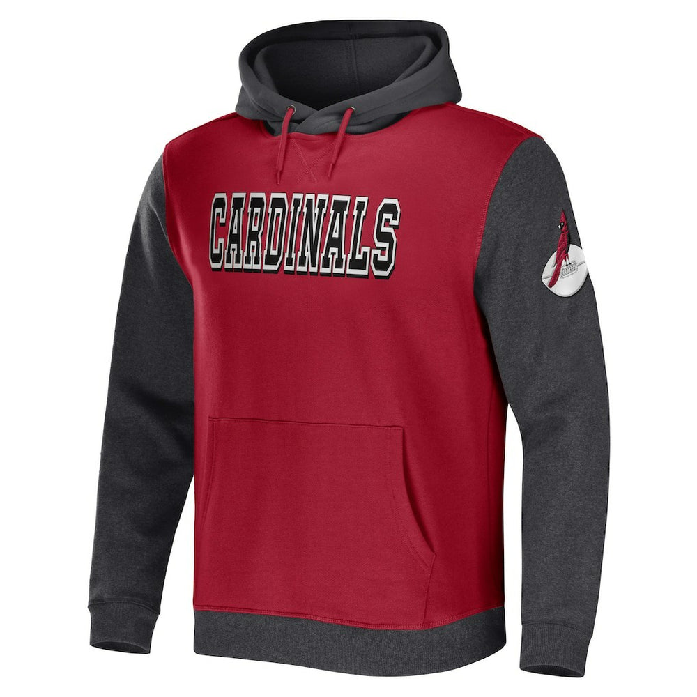 Arizona Cardinals NFL x Darius Rucker Collection Colorblock Pullover Hoodie - Cardinal/Charcoal outlet
