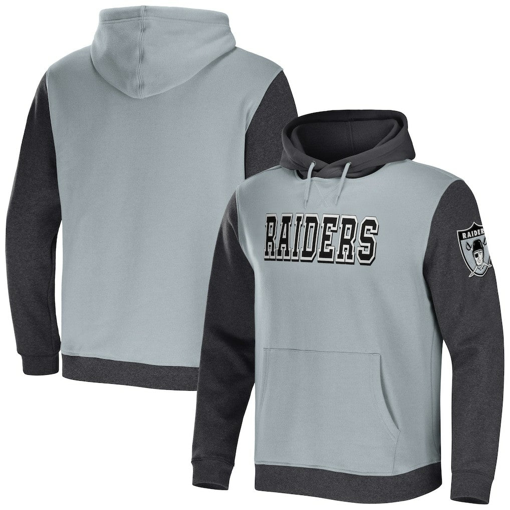 Las Vegas Raiders NFL x Darius Rucker Collection Colorblock Pullover Hoodie - Gray/Charcoal online