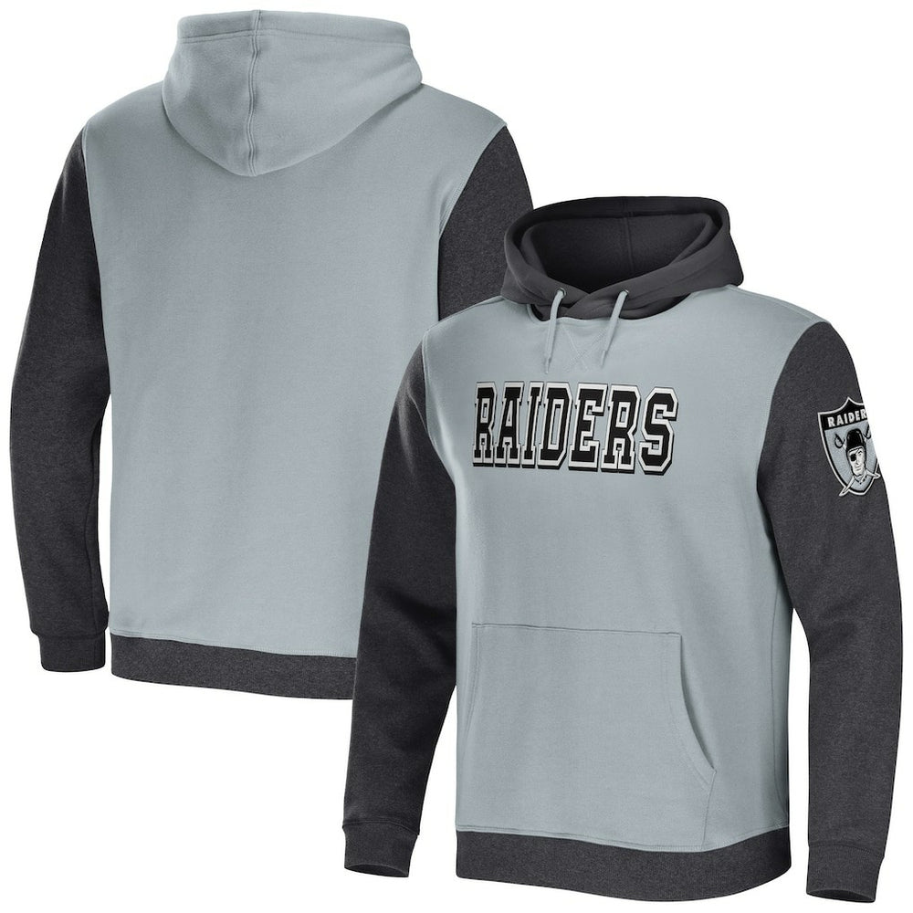 Las Vegas Raiders NFL x Darius Rucker Collection Colorblock Pullover Hoodie - Gray/Charcoal online