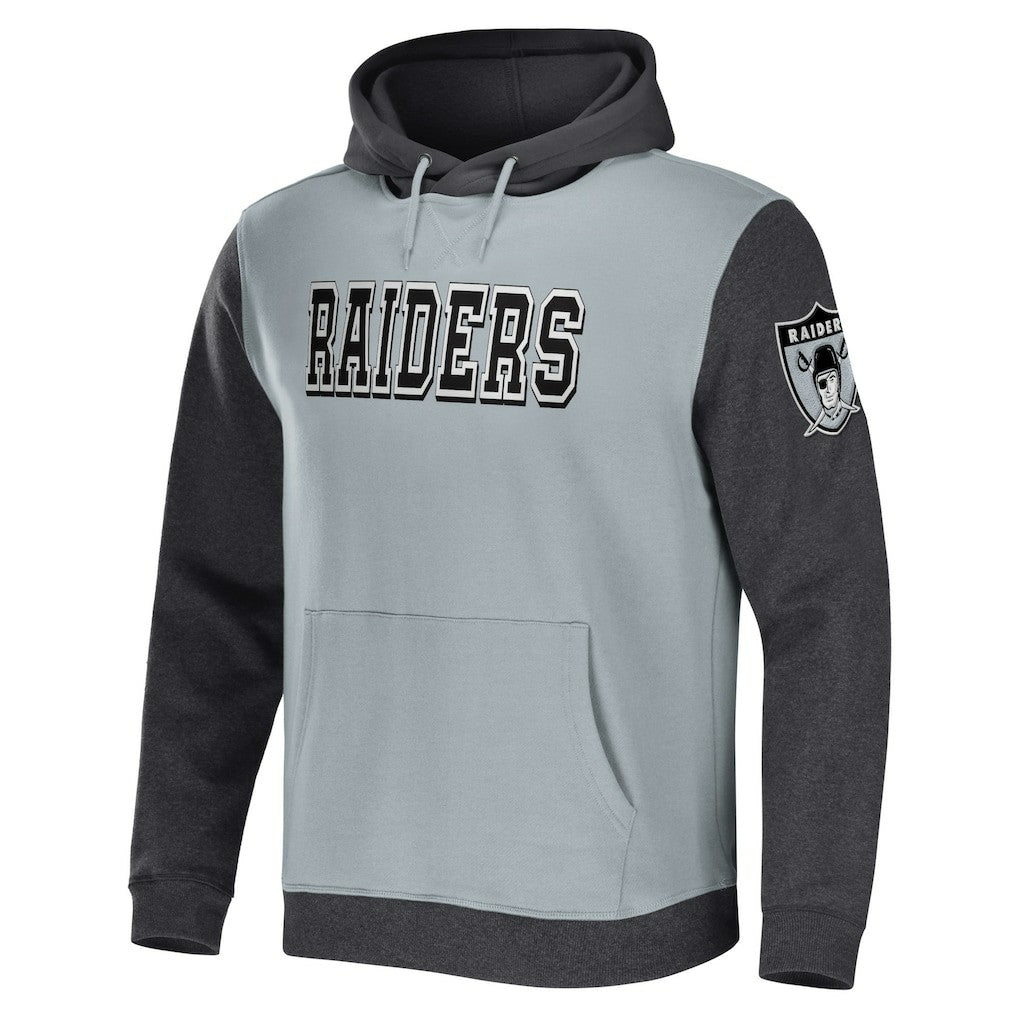 Las Vegas Raiders NFL x Darius Rucker Collection Colorblock Pullover Hoodie - Gray/Charcoal online