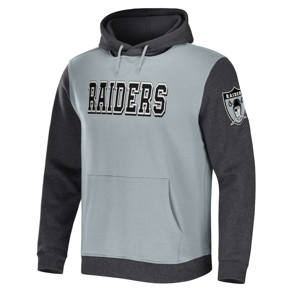Las Vegas Raiders NFL x Darius Rucker Collection Colorblock Pullover Hoodie - Gray/Charcoal online