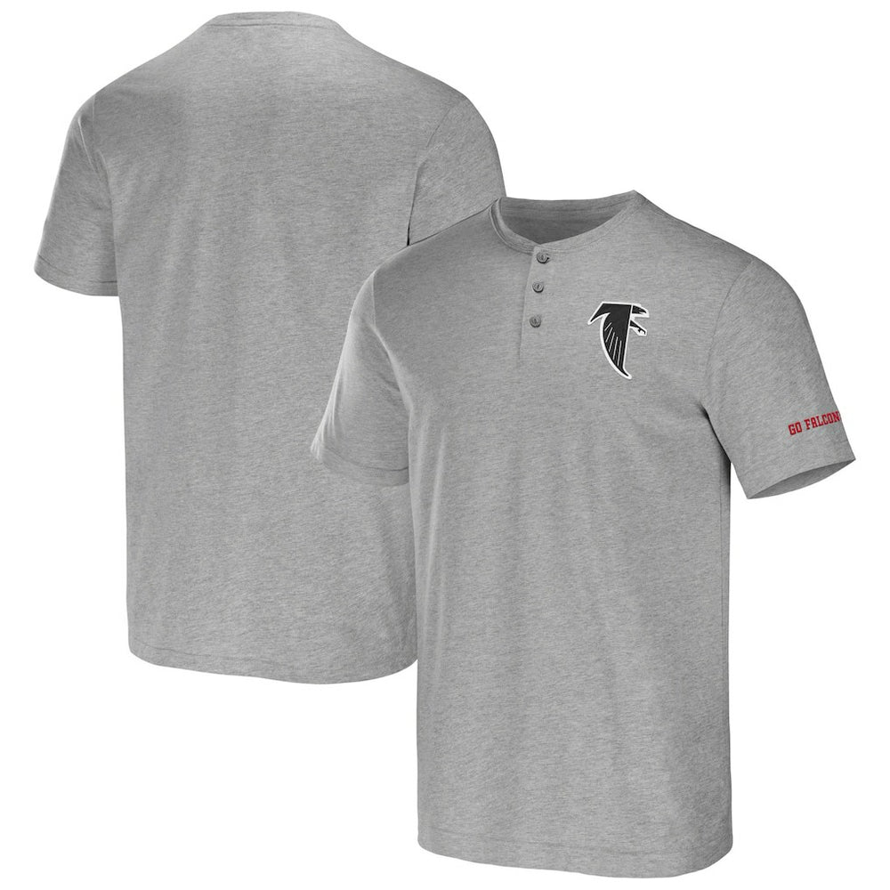 Atlanta Falcons NFL x Darius Rucker Collection Henley T-Shirt - Heather Gray for sale
