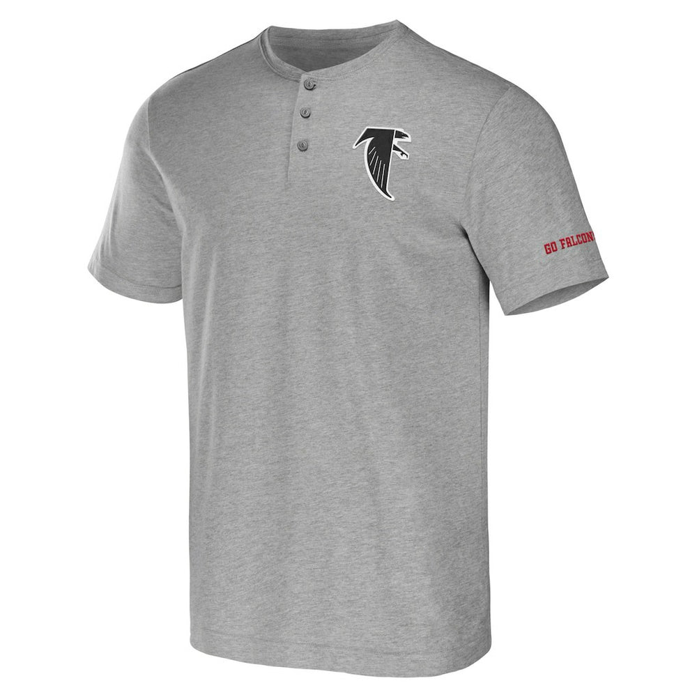 Atlanta Falcons NFL x Darius Rucker Collection Henley T-Shirt - Heather Gray for sale