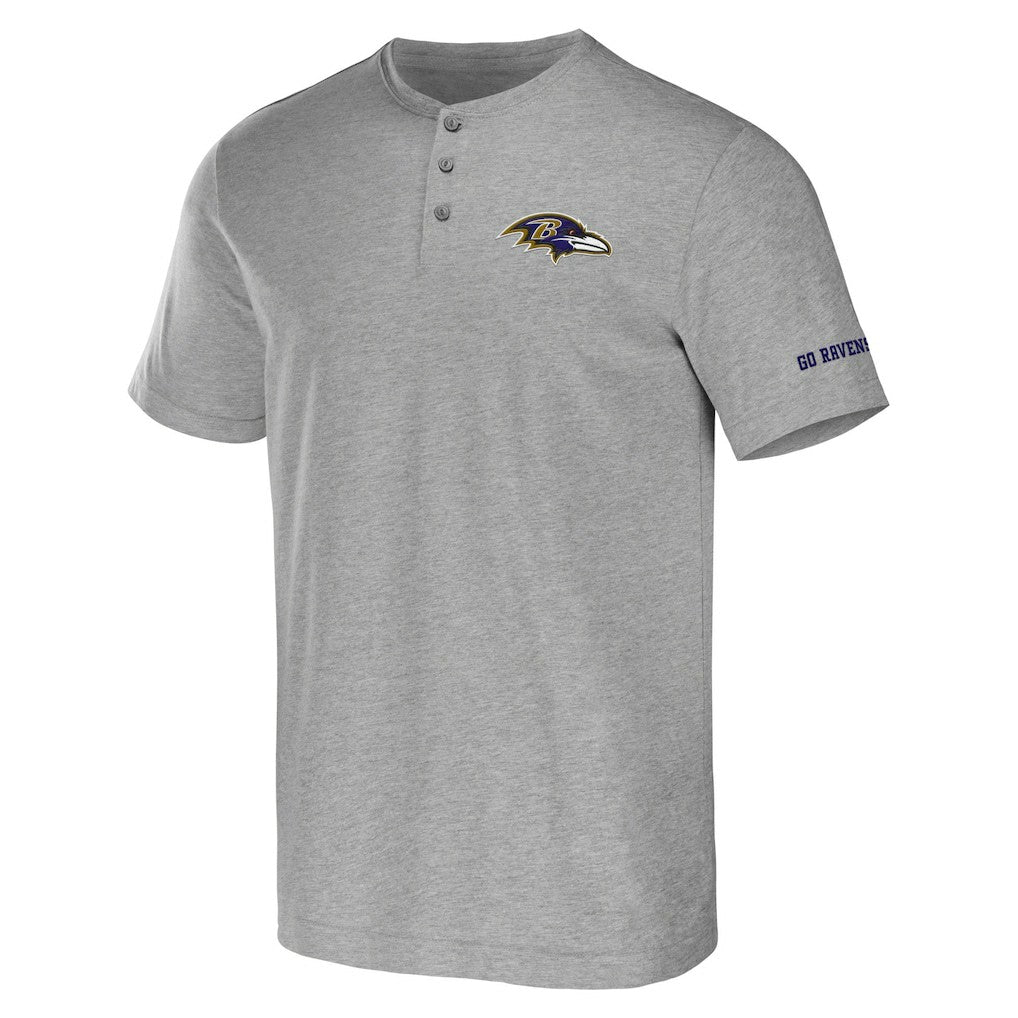 Baltimore Ravens NFL x Darius Rucker Collection Henley T-Shirt - Heather Gray online