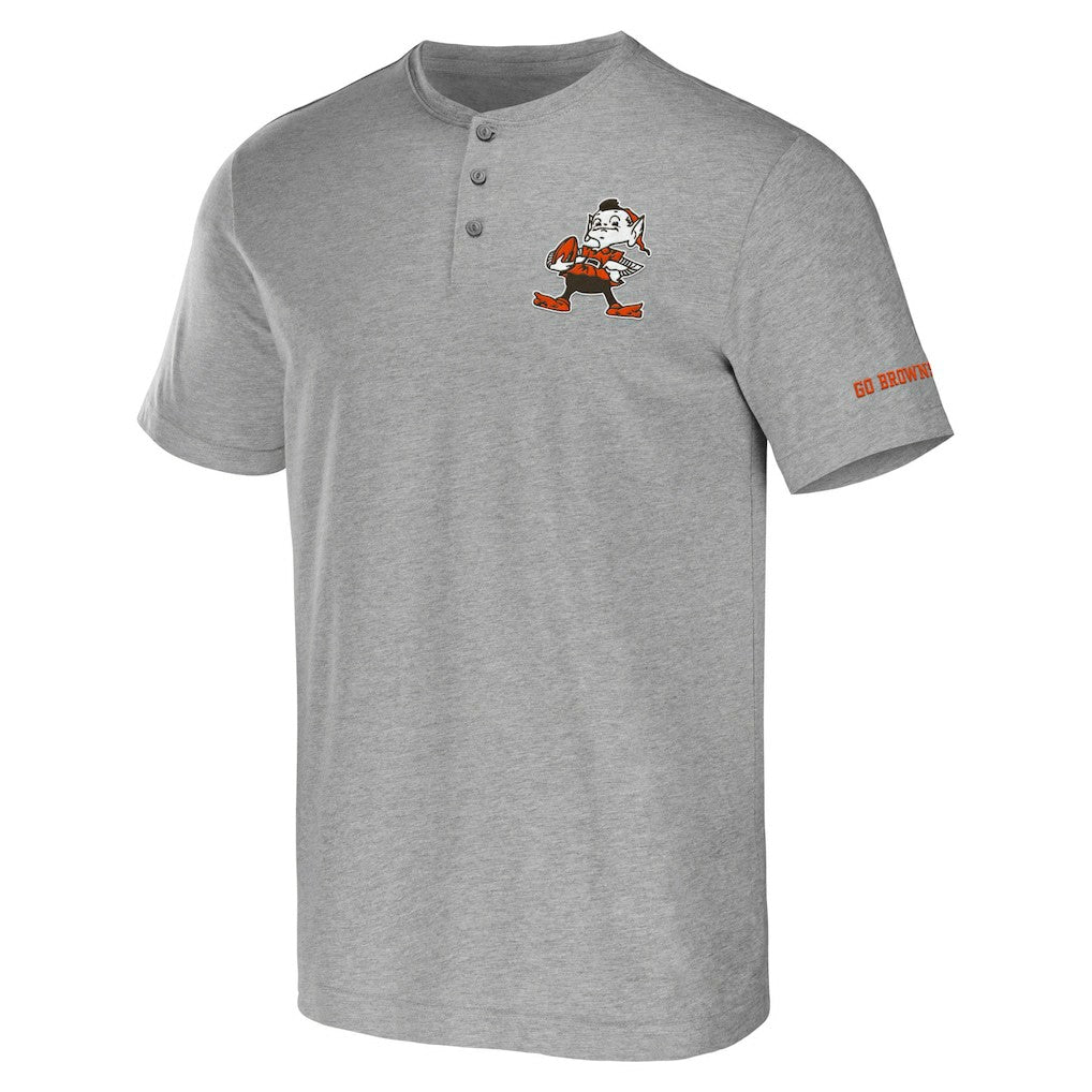 Cleveland Browns NFL x Darius Rucker Collection Henley T-Shirt - Heather Gray cheap
