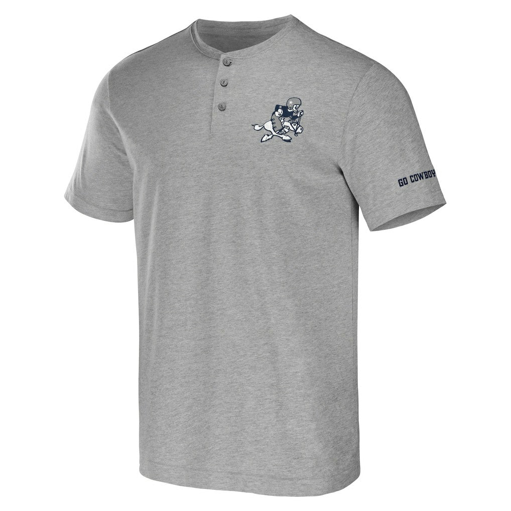 Dallas Cowboys NFL x Darius Rucker Collection Henley T-Shirt - Heather Gray for sale
