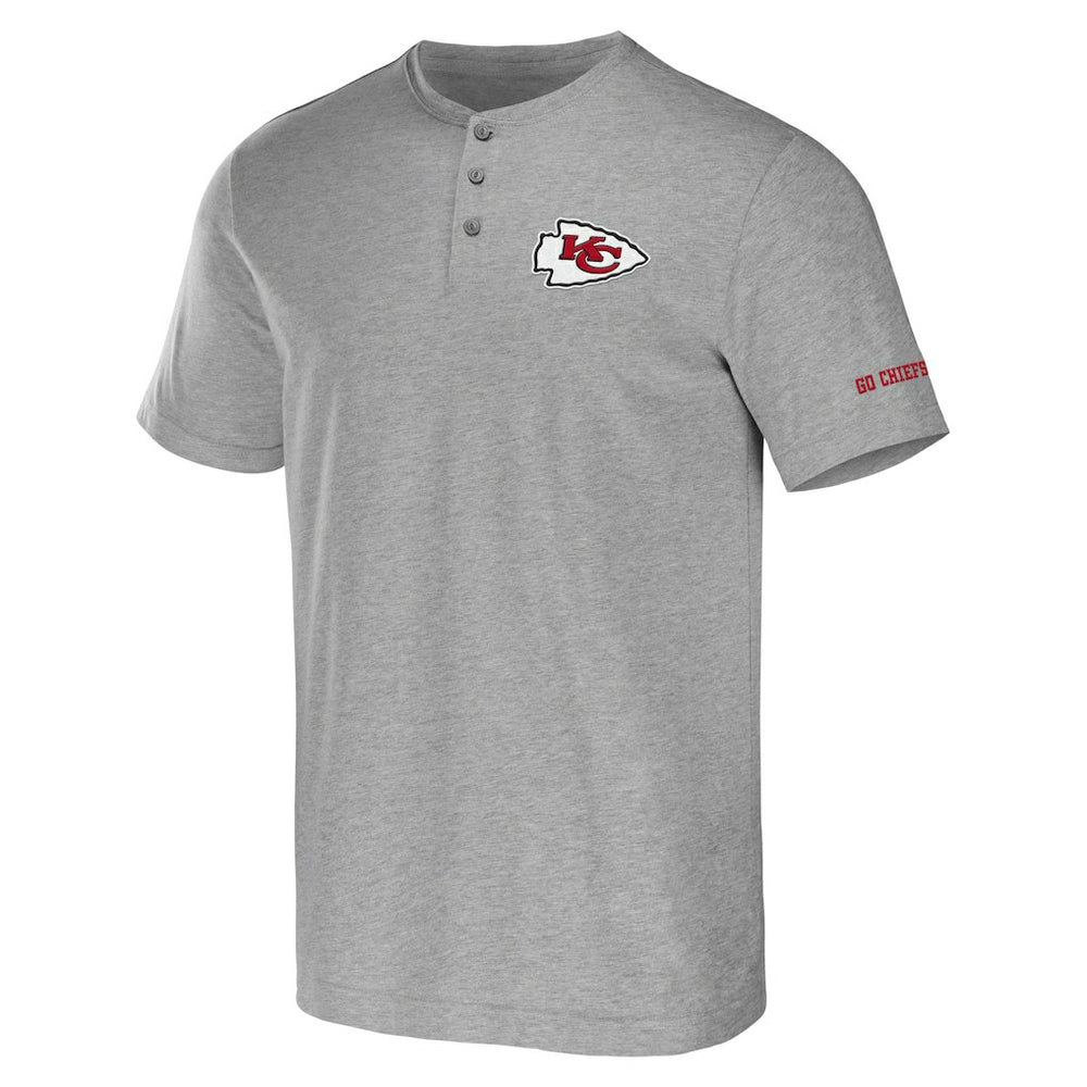 Kansas City Chiefs NFL x Darius Rucker Collection Henley T-Shirt - Heather Gray for sale
