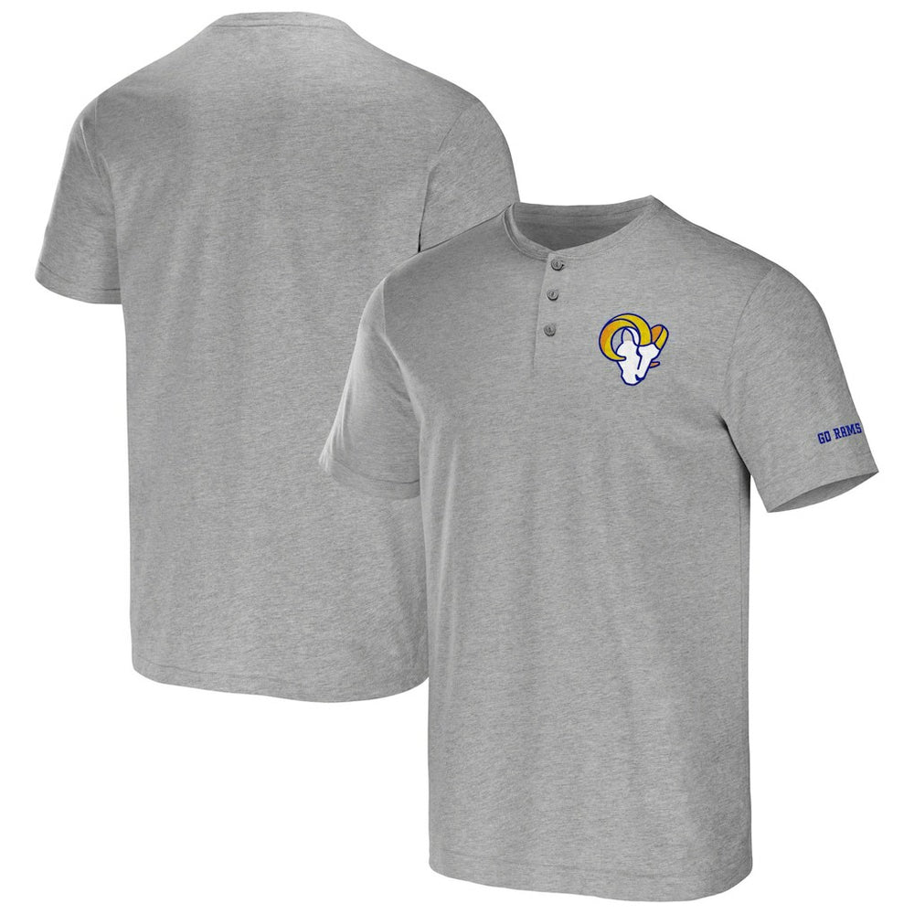 Los Angeles Rams NFL x Darius Rucker Collection Henley T-Shirt - Heather Gray discount