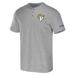 Los Angeles Rams NFL x Darius Rucker Collection Henley T-Shirt - Heather Gray discount
