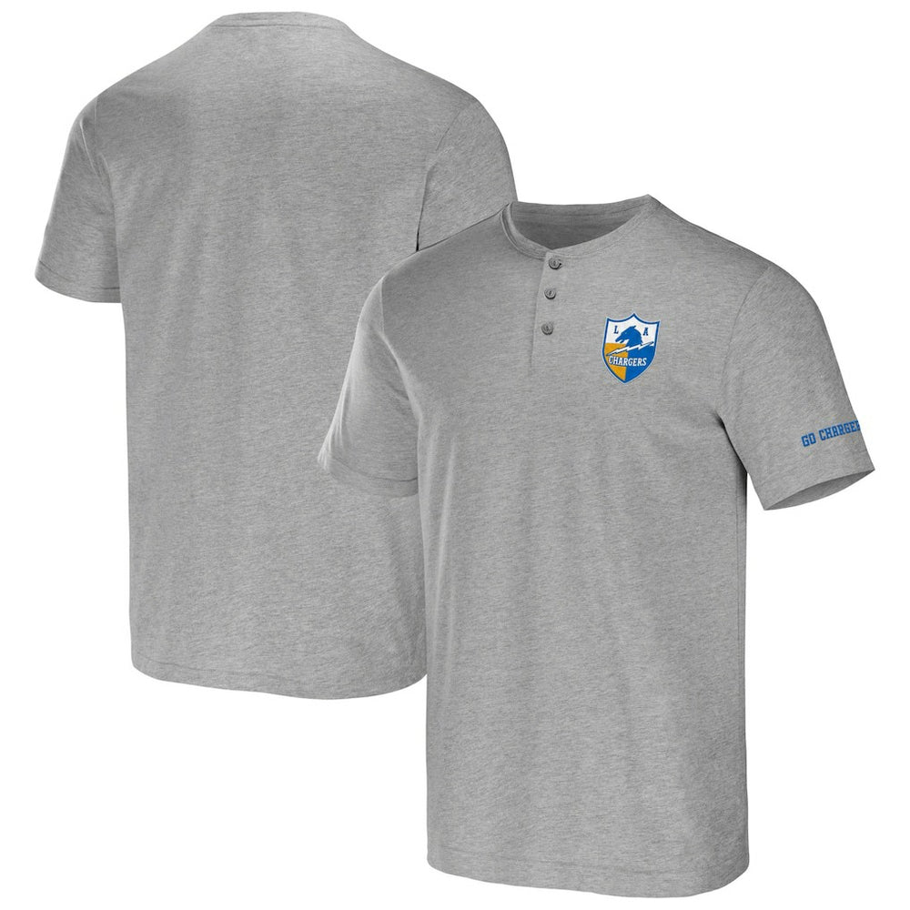 Los Angeles Chargers NFL x Darius Rucker Collection Henley T-Shirt - Heather Gray online