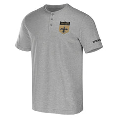 New Orleans Saints NFL x Darius Rucker Collection Henley T-Shirt - Heather Gray outlet