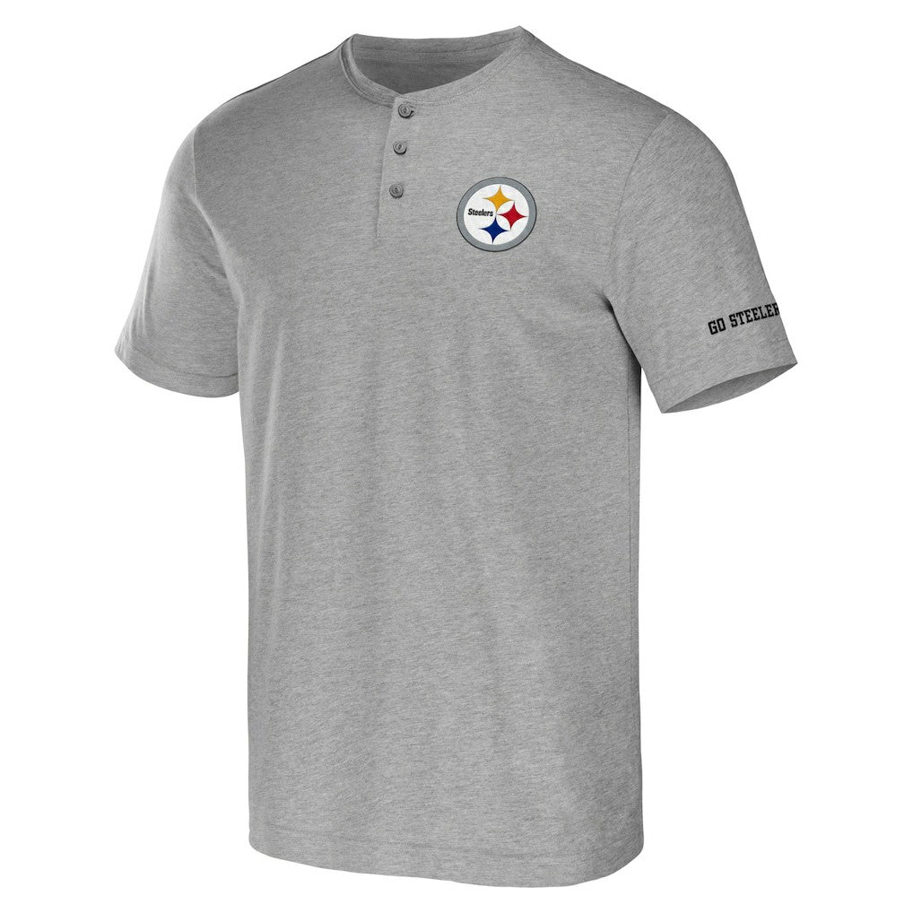 Pittsburgh Steelers NFL x Darius Rucker Collection Henley T-Shirt - Heather Gray outlet