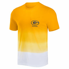Green Bay Packers NFL x Darius Rucker Collection Dip Dye Pocket T-Shirt - Gold/White sale