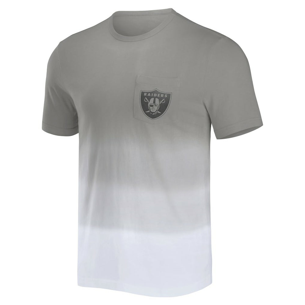 Las Vegas Raiders NFL x Darius Rucker Collection Dip Dye Pocket T-Shirt - Silver/White online