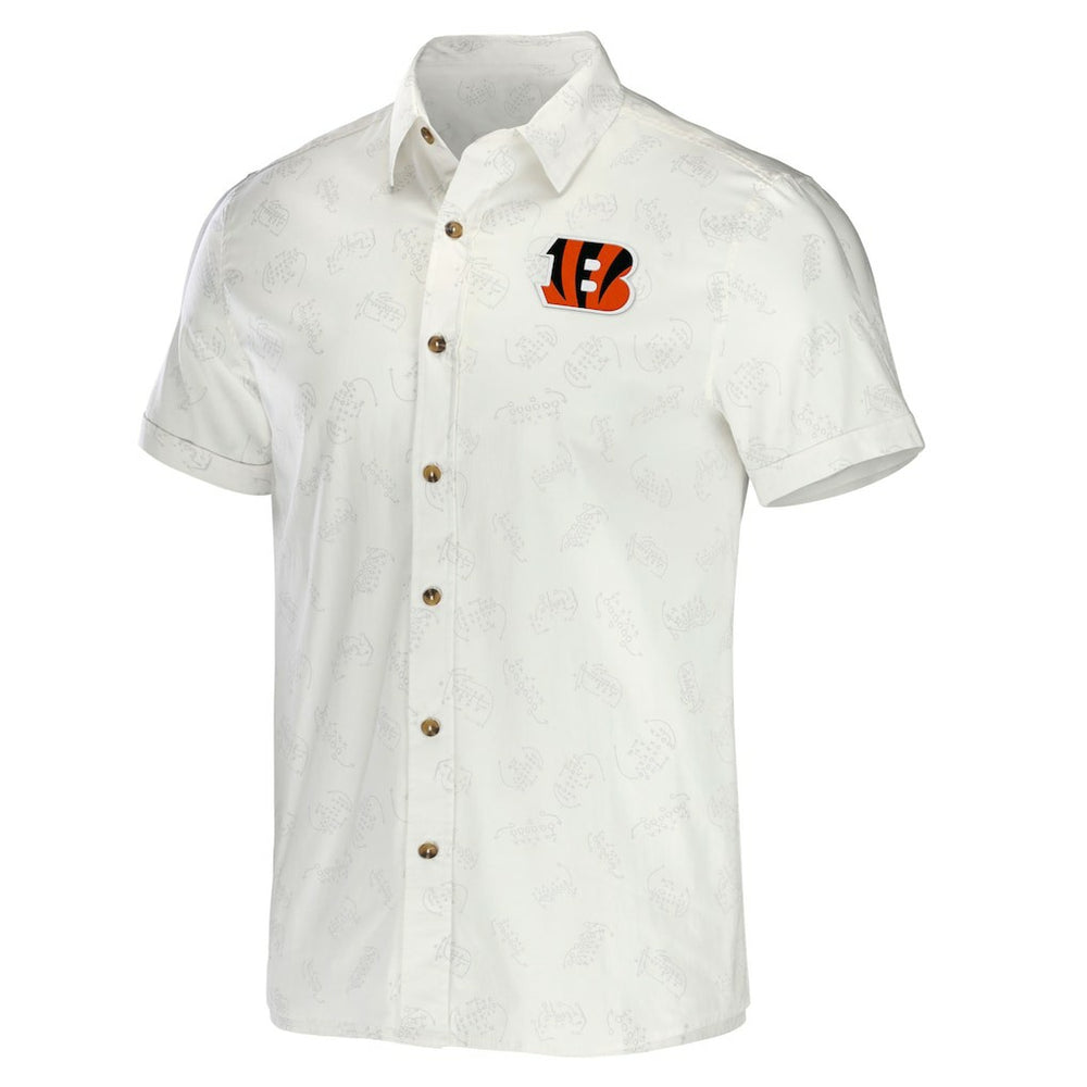 Cincinnati Bengals NFL x Darius Rucker Collection Woven Button-Up T-Shirt - White discount