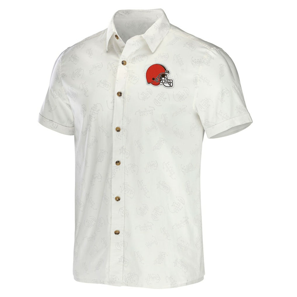 Cleveland Browns NFL x Darius Rucker Collection Woven Button-Up T-Shirt - White online