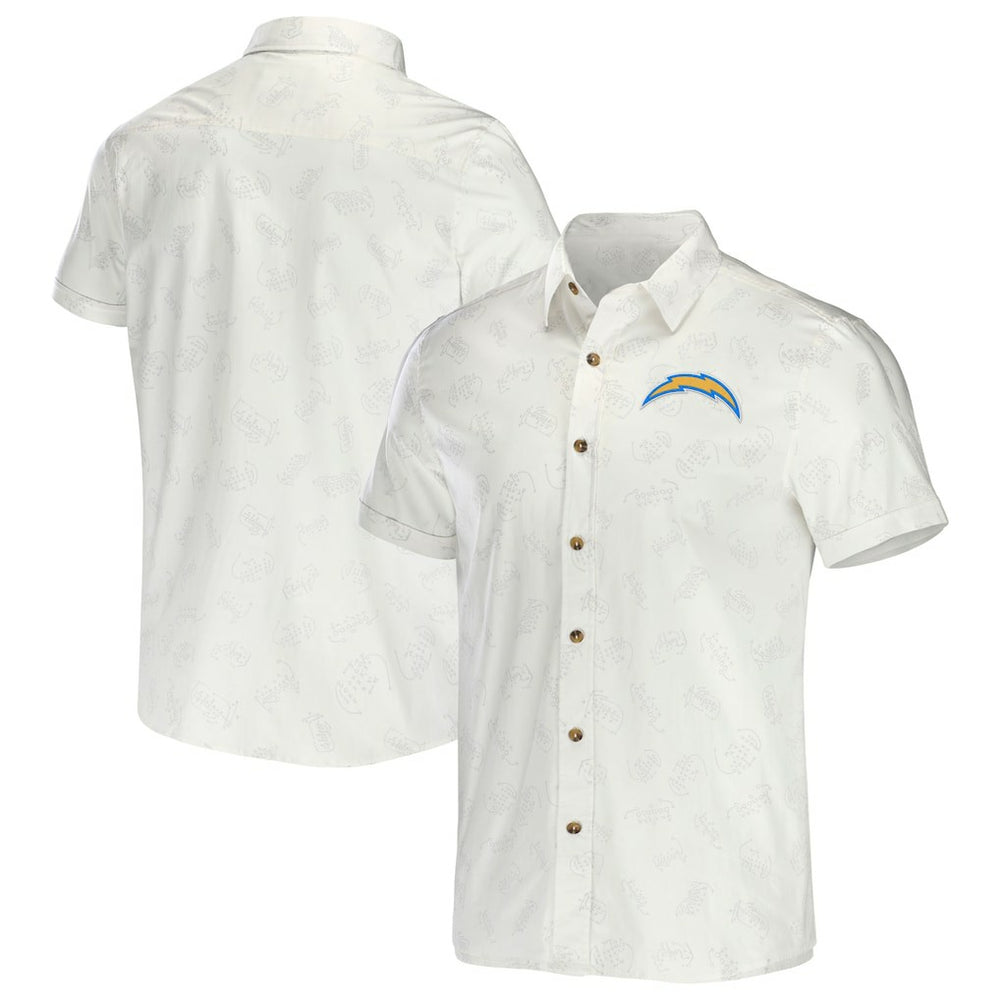 Los Angeles Chargers NFL x Darius Rucker Collection Woven Button-Up T-Shirt - White cheap
