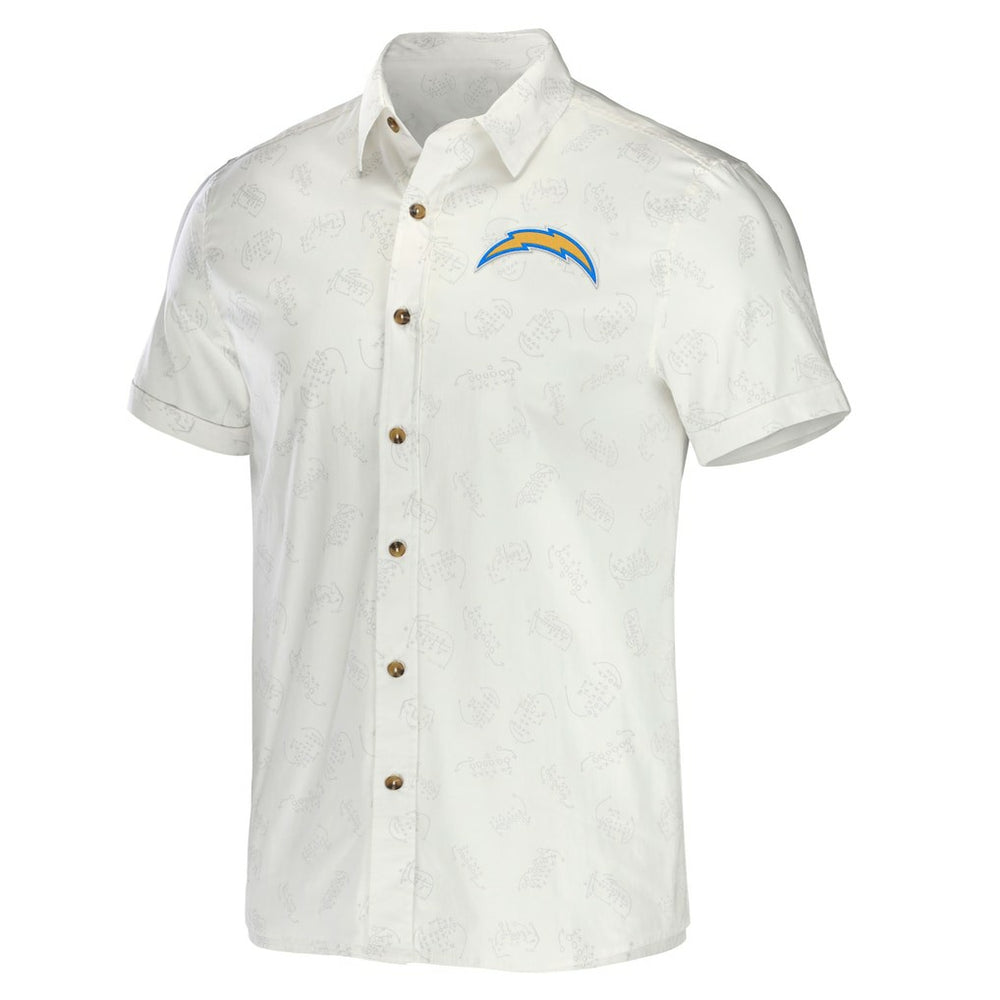Los Angeles Chargers NFL x Darius Rucker Collection Woven Button-Up T-Shirt - White cheap
