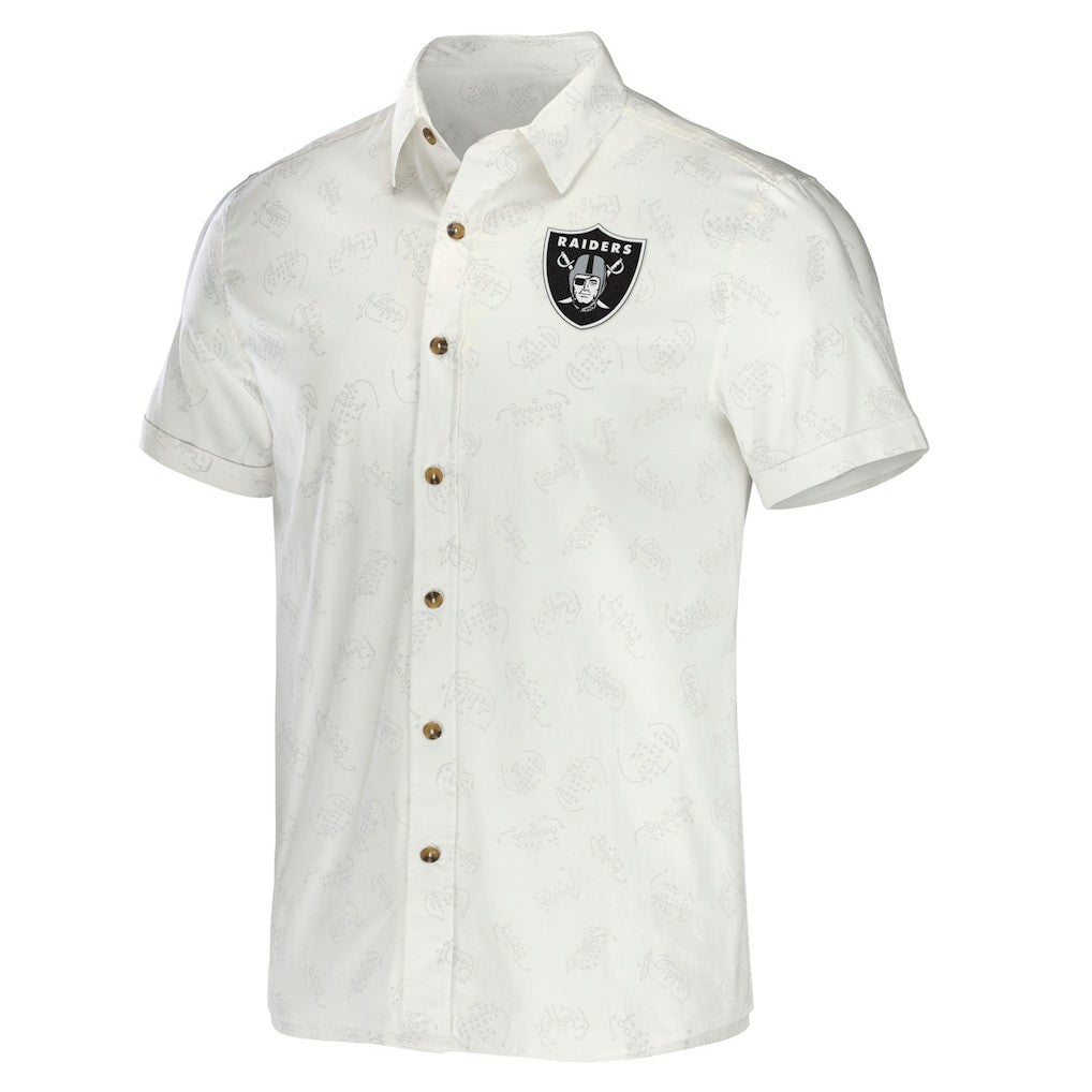 Las Vegas Raiders NFL x Darius Rucker Collection Woven Button-Up T-Shirt - White cheap