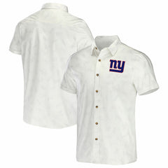 New York Giants NFL x Darius Rucker Collection Woven Button-Up T-Shirt - White on sale