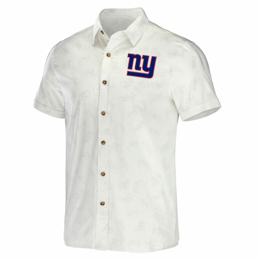 New York Giants NFL x Darius Rucker Collection Woven Button-Up T-Shirt - White on sale