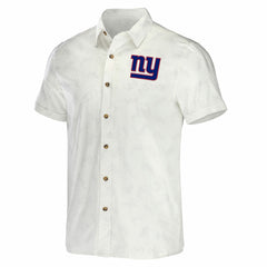 New York Giants NFL x Darius Rucker Collection Woven Button-Up T-Shirt - White on sale