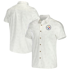 Pittsburgh Steelers NFL x Darius Rucker Collection Woven Button-Up T-Shirt - White cheap