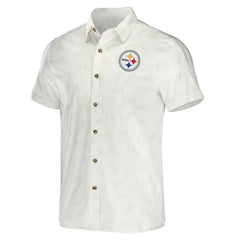 Pittsburgh Steelers NFL x Darius Rucker Collection Woven Button-Up T-Shirt - White cheap