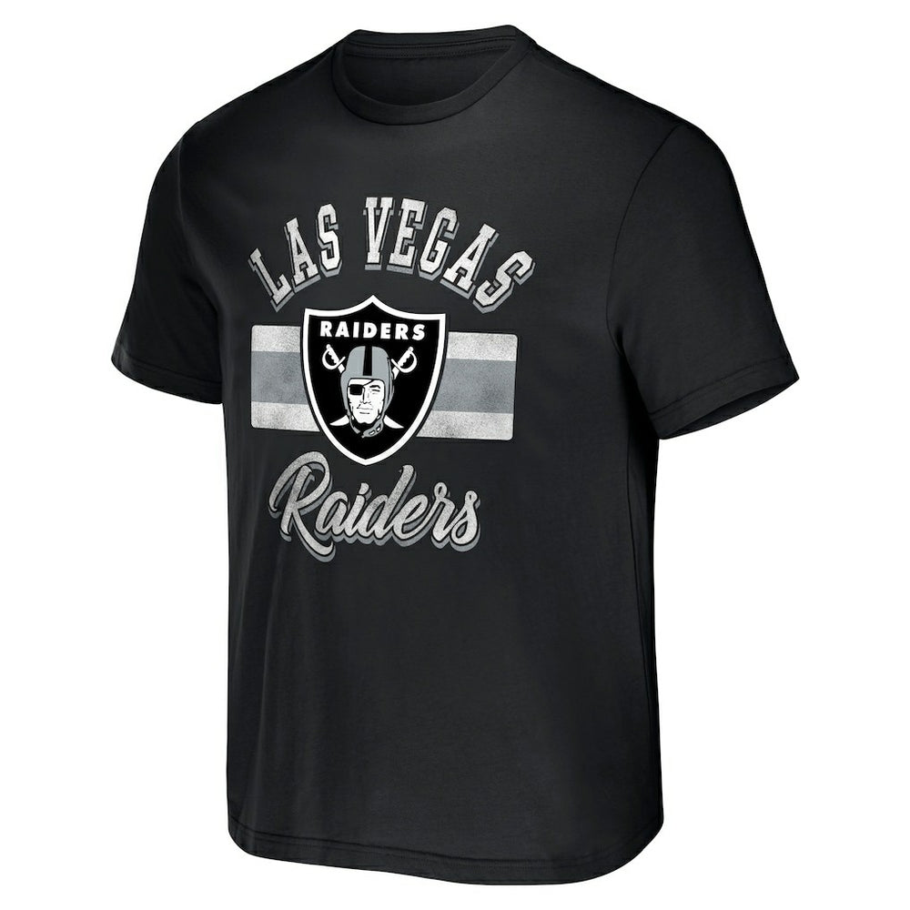 Las Vegas Raiders NFL x Darius Rucker Collection Stripe T-Shirt - Black for sale
