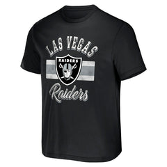 Las Vegas Raiders NFL x Darius Rucker Collection Stripe T-Shirt - Black for sale